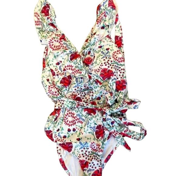 Toluca Swim Isabella Wrap One-Piece Maxi Renaissance | Size Small - Picture 2 of 4